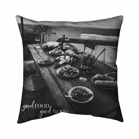 BEGIN HOME DECOR 20 x 20 in. Good Food Good Mood-Double Sided Print Indoor Pillow 5541-2020-PH17